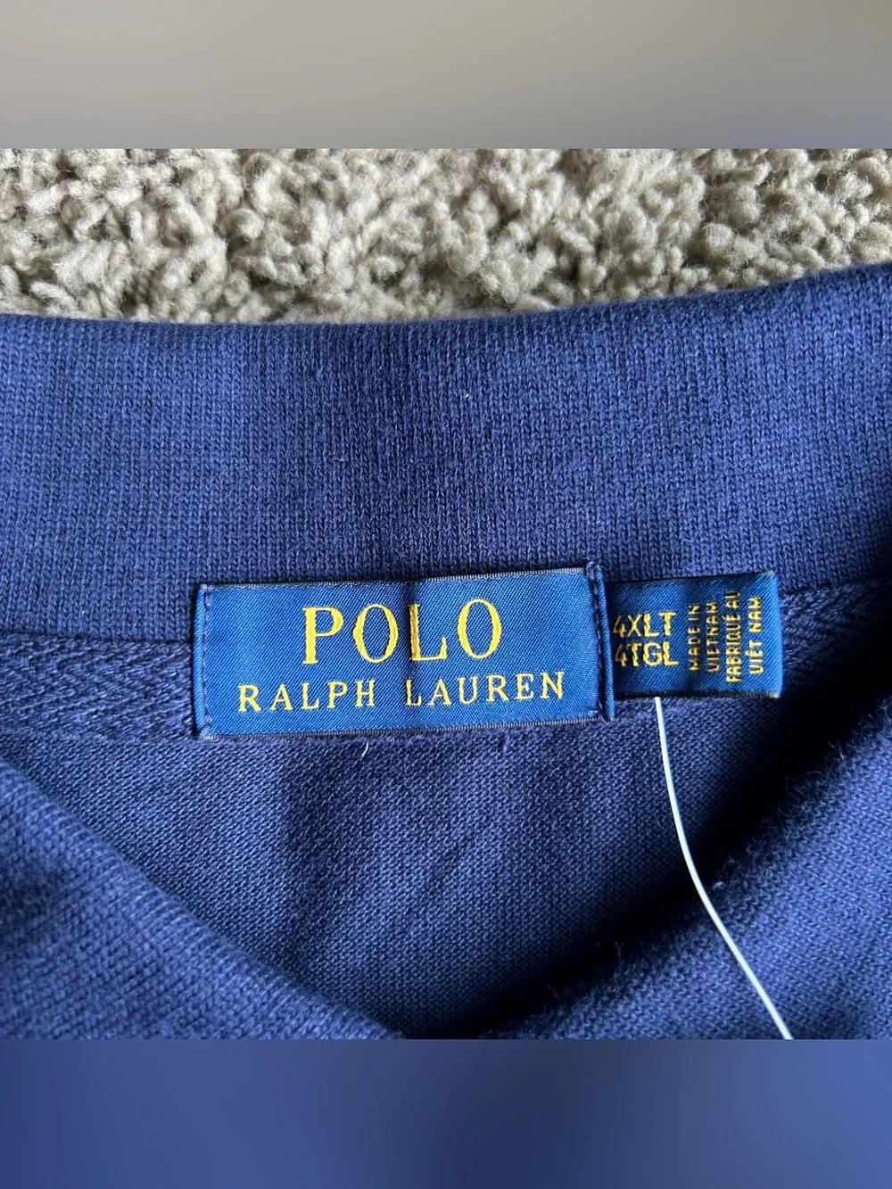 NWT Polo Ralph Lauren Shirt Mens 4XL TALL Blue Varsity Script Signature Big Pony